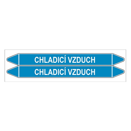 Značení potrubí, chladicí vzduch,2 ks, 450 × 52 mm